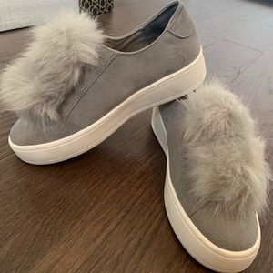 Steve Madden grey slip on shoes
